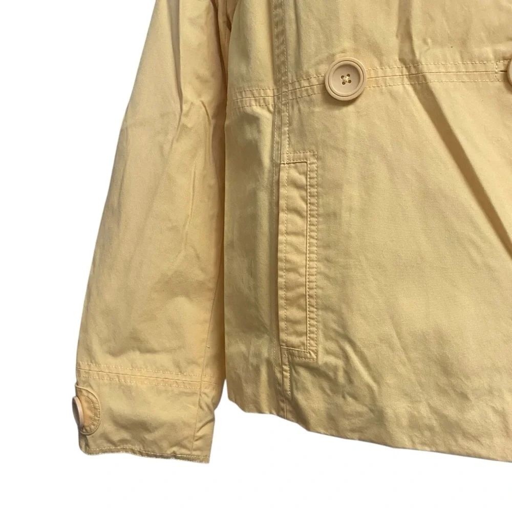L.L.Bean Yellow Jacket M Double Breasted Cotton Coat Lightweight Utility - Picture 3 of 15